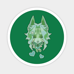 Drippy Green Neko Magnet